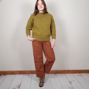 Vintage 90s Y2K Wool Chunky Sweater Green Large